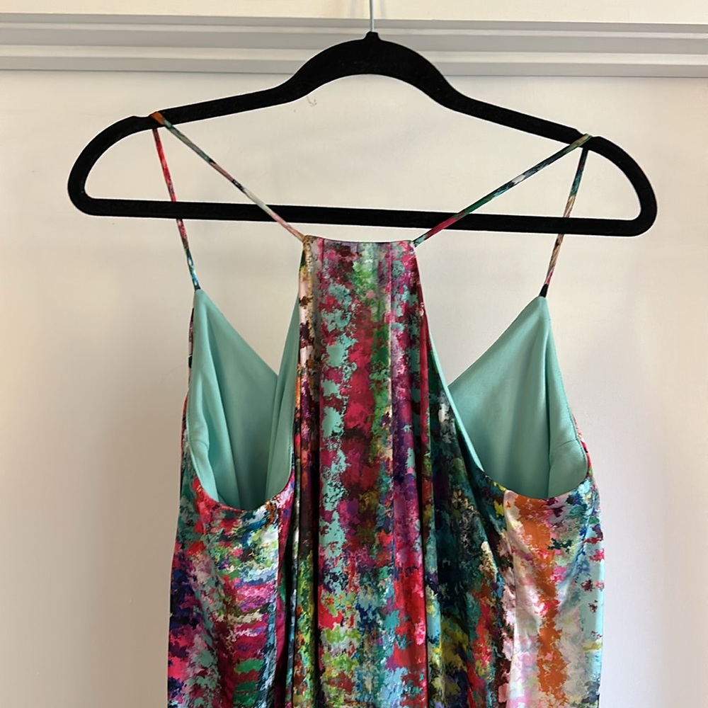 Nicole Miller Multicolor Sequin Maxi Dress with Teal Lining - Picture 5 of 6